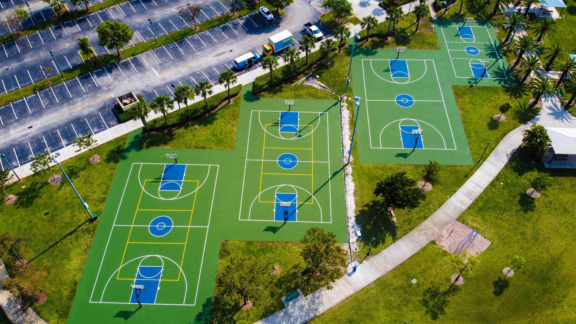 Basketball court painted with Acrytech sport surface