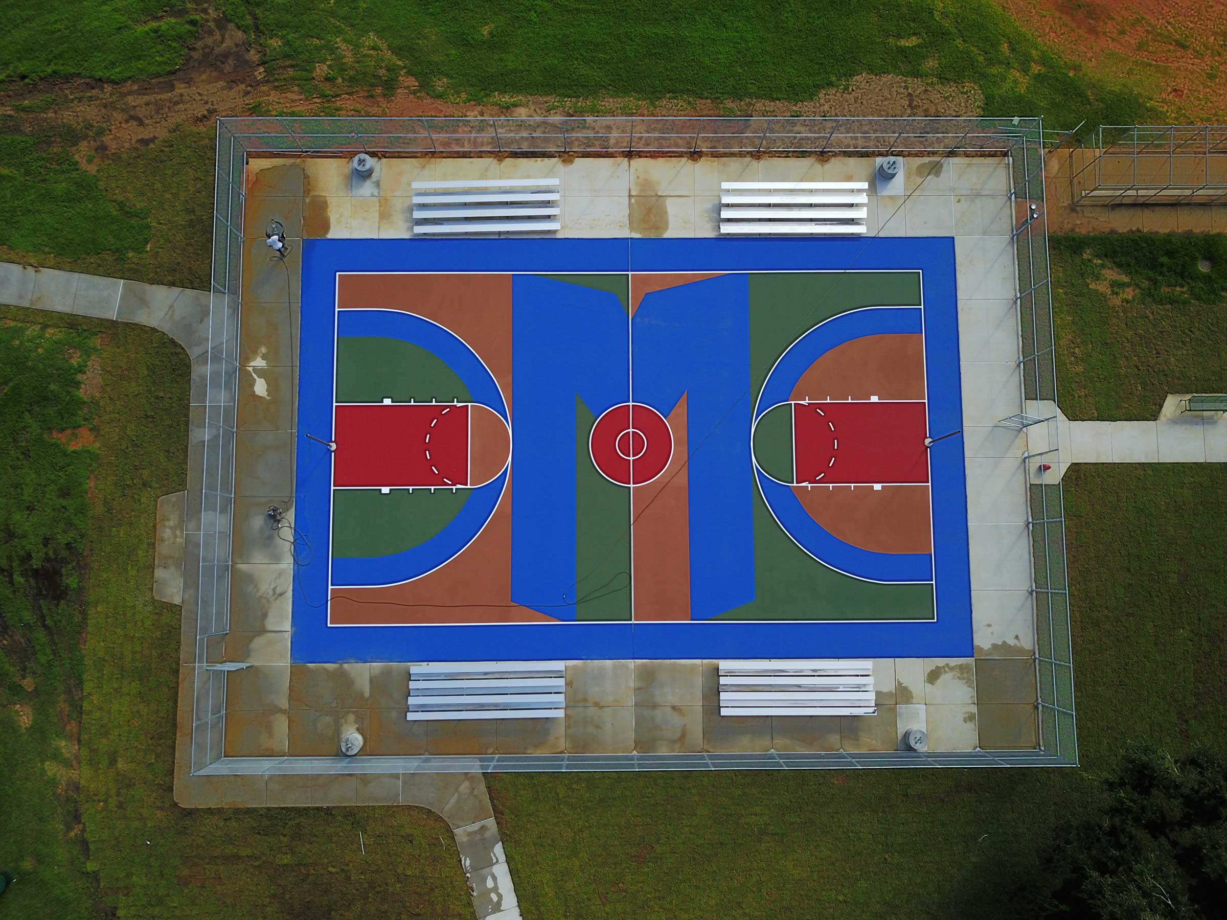 Custom basketball court